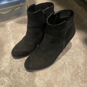 Black suede ankle booties